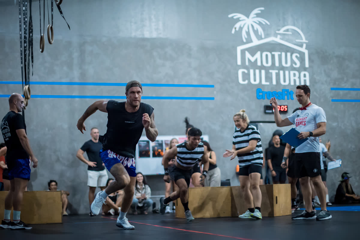Athletes running during a workout
